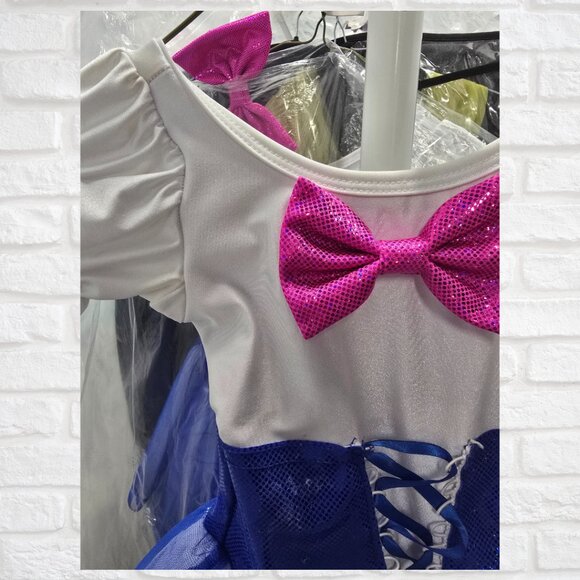 Blue and White Ballet Recital Costume (6 Years) – Leotard with Corset Tutu & bow - Picture 5 of 10